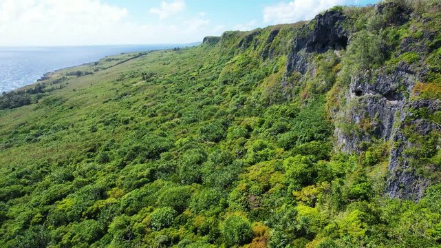 Tropical island of Tinian in the Northern Mariana Islands