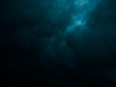 Dark Teal Moody Clouds Background