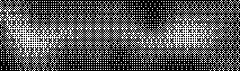 Bitmap pixel dither gradient with Y2K game effect and retro arcade gradation textures. Abstract 8-bit halftone for vintage video art or glitch designs, radial overlays, or infinite mosaic grids art. © Bochana