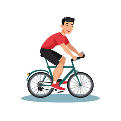 Obraz premium Man riding bicycle illustration on white background