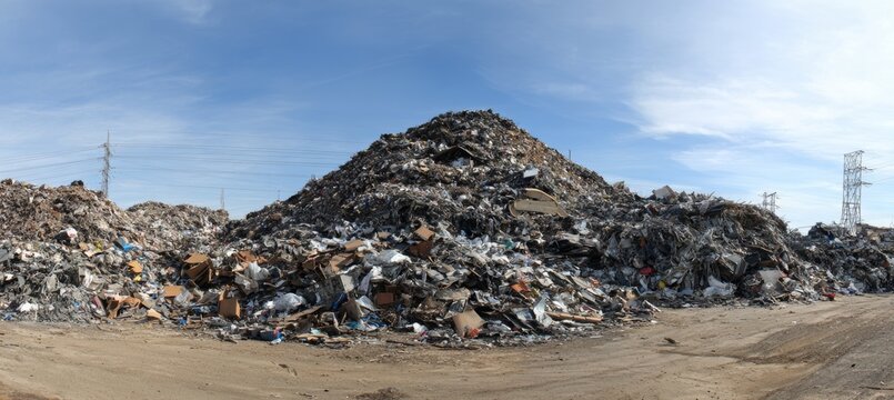 Mountain landfill. Generative AI technology.	
