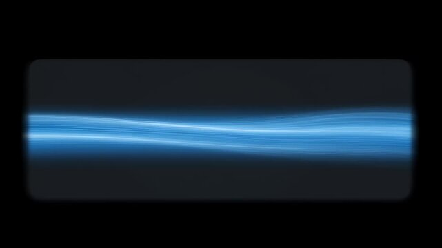 Ethereal blue light streaks flow horizontally across a dark, rounded rectangle