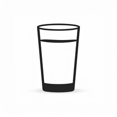 Empty transparent glass tumbler isolated on white minimalist background mockup
