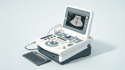 Modern Ultrasound Machine Displaying Medical Image