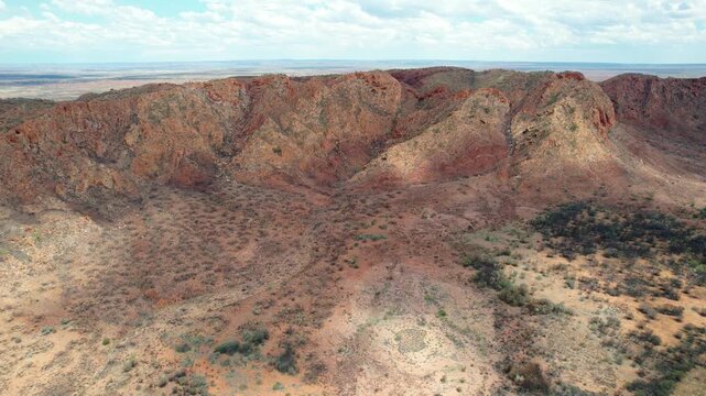 In the middle of the meteorite crater