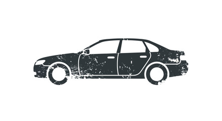 Fototapeta premium Distressed Sedan Silhouette Icon