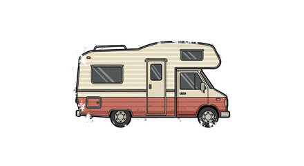 Retro RV Camper Van Illustration
