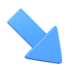 3Dの下降矢印アイコン