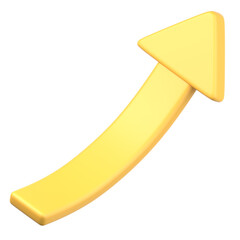 3Dの上昇矢印アイコン