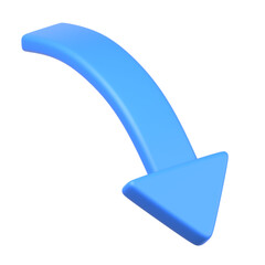 3Dの下降矢印アイコン