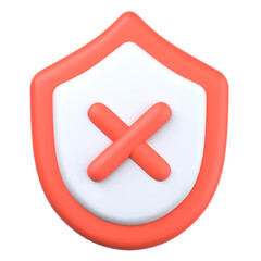 3Dのセキュリティシールドアイコン