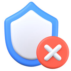 3Dのセキュリティシールドアイコン