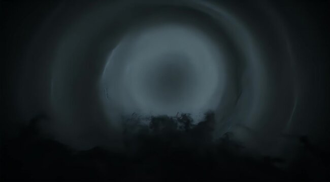 Dark, swirling abstract with concentric circles and shadowy depths