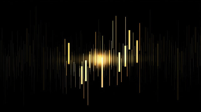 Abstract candlestick forms rise upward with a single golden highlight, capturing market structure and breakout momentum in a clean and editorial financial style