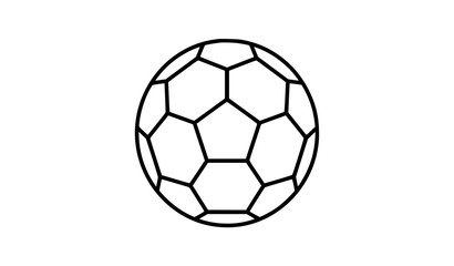 Obraz premium Minimal Soccer Ball Outline Icon Monoline Sports Vector Isolated on White Background