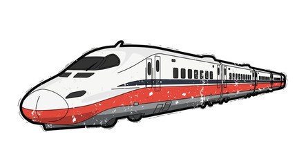 Fototapeta premium Modern High-Speed Train Illustration