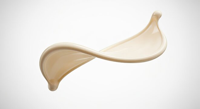 Captivating Curling Splash of Creamy Liquid in Motion, Abstract Fluid Swirl on Soft Background