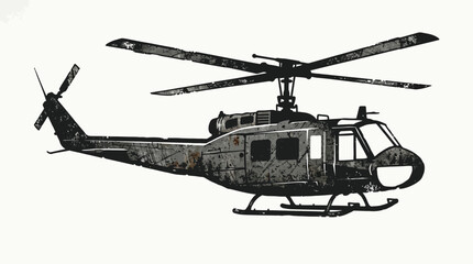 Fototapeta premium Vintage Helicopter Illustration