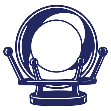 Mystical Crystal Ball Illustration for Divination and Fortune Telling in a Modern Graphic Style with Predictions