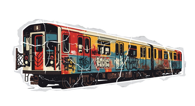 Graffiti Covered Subway Train