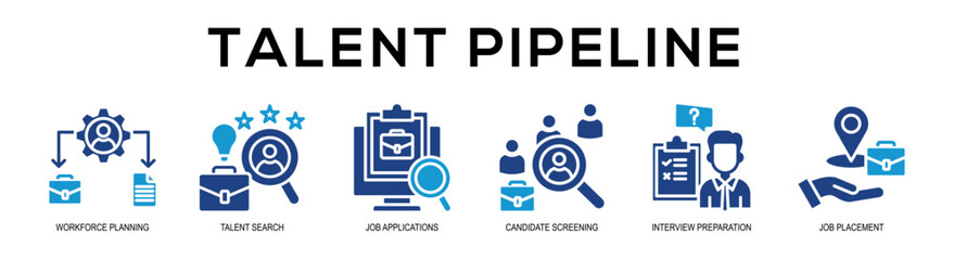 Glyphcolor - Talent Pipeline web banner vector illustration concept