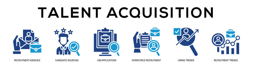 Glyphcolor - Talent Acquisition web banner vector illustration concept