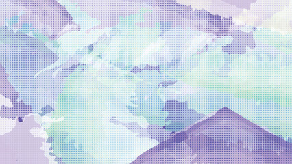 Fototapeta premium Abstract Blue Violet Pastel Watercolor Background with Halftone Dot Pattern Overlay Texture Vector Illustration