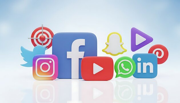 Popular social media platforms and their recognizable icons
