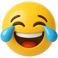 Cry laughing emoji vibrant expressive icon for messaging, stickers, social media, and fun designs