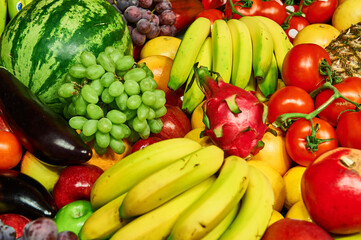 Assortment of fresh fruits and vegetables providing healthy nutrition