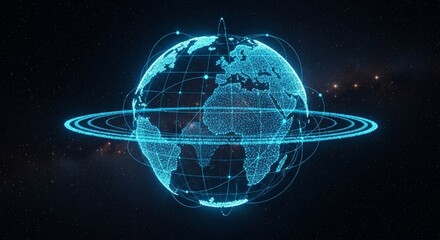 Global network connection with digital earth in space