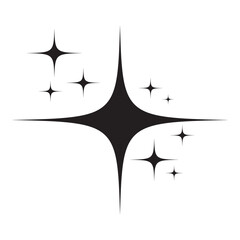 Elegant Sparkle Star Logo. Sparkle Star symbols in clean solid style for luxury branding, beauty products, UI design, cosmetic packaging, highlights. © Rami