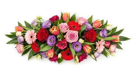 Colorful Floral Arrangement White Background
