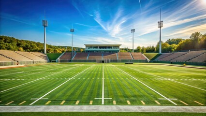 Obraz premium empty football field on a sunny day