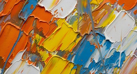 Abstract art with vibrant colors and dynamic brushstrokes creating a sense of movement