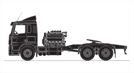 Vehicle Mechanical Blueprint &ndash; Automotive System CAD Technical Drawing