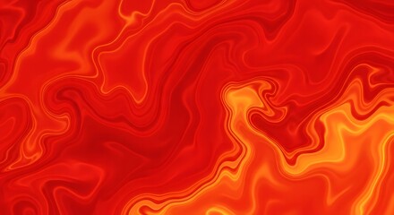 Vibrant red abstract art with dynamic swirling patterns and intense color gradients