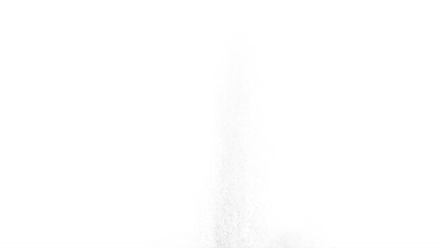 Explosive Spreading of Ground on White. A column of soil and dust rises into the air from the explosion. Isolated on white. Use in blend modes to simulate a battlefield