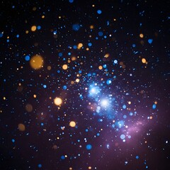 A vibrant celestial landscape filled with stars and cosmic dust clouds in deep space