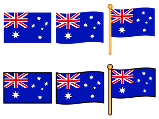 オーストラリアの国旗イラスト素材セット