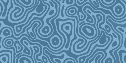 Fototapeta premium Abstract blue topographic lines create a flowing organic patterned background