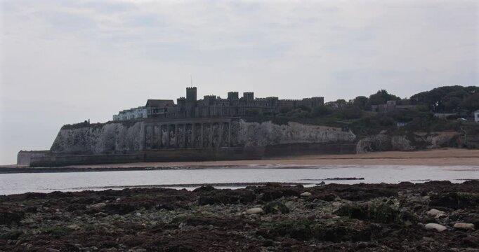 Extra Wide shot of Kingsgate Castle from Kingsgate beach.