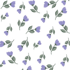 Floral pattern in purple tones