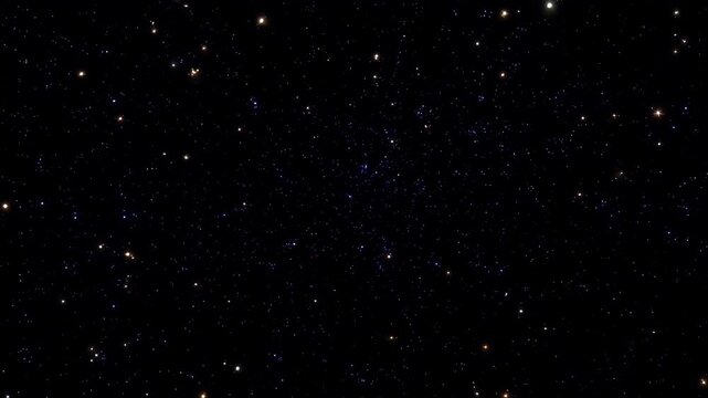 Starry night sky with countless bright stars scattered across deep black space, subtle cosmic glow and infinity background. Concept of universe mystery and eternity