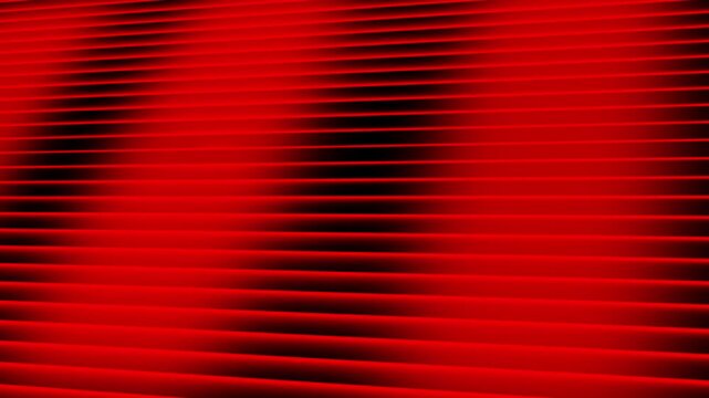 Vibrant red 3d horizontal lines background. Modern abstract geometric pattern with black shadows