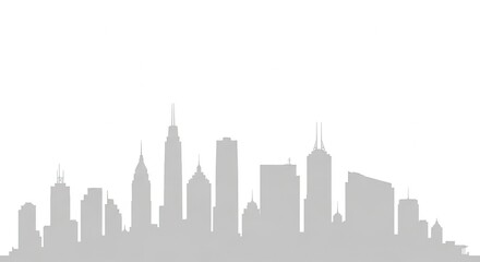 Obraz premium Modern city skyline illustration minimalist white background urban growth
