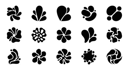 Fototapeta premium Abstract Black Shapes Set. Organic Blob Elements