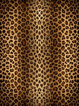 Exotic spotted leopard fur pattern on dark brown background