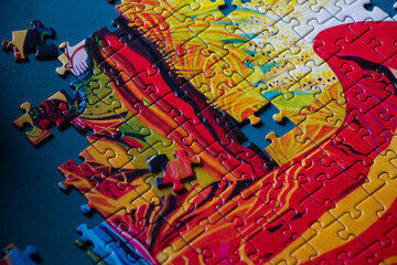 Fototapeta premium Colorful jigsaw puzzle