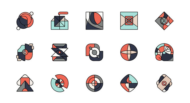 Abstract Geometric Shapes Collection, Modern Design Elements